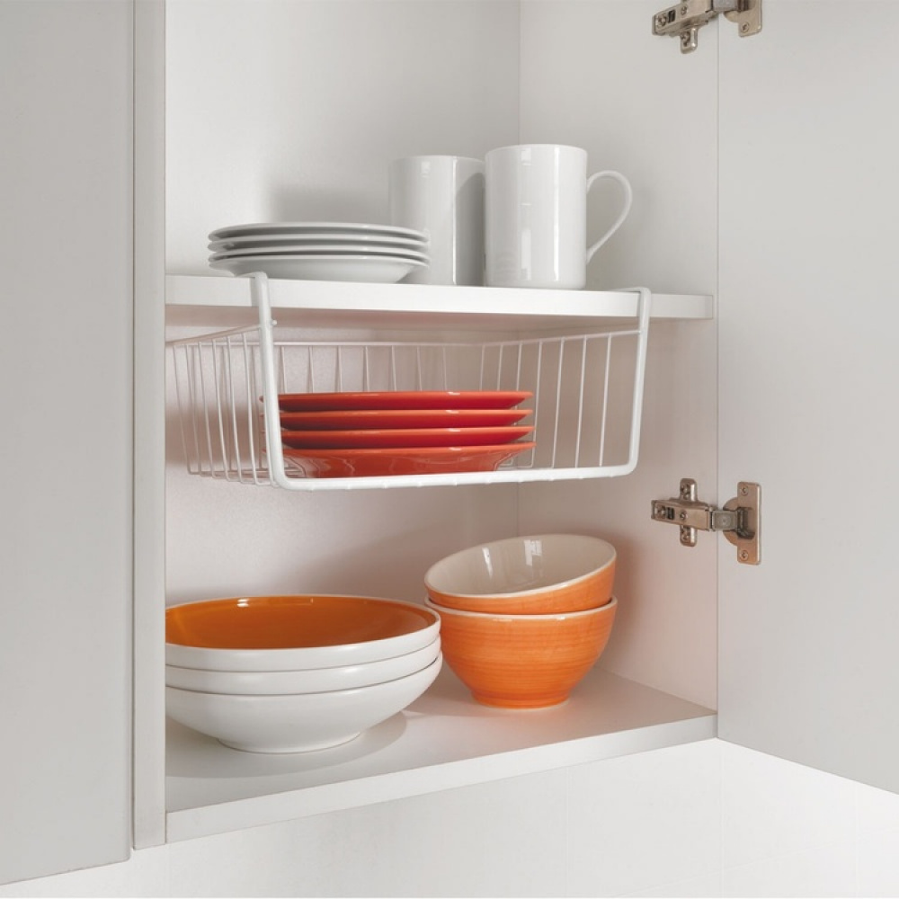 Riippuva säilytyskori, 30 cm, Metaltex, valkoinen ryhmässä Säilytys / Keittiön säilytys / Järjestä keittiökaapit / Alahylly-säilytys @ SmartaSaker.se (41316)