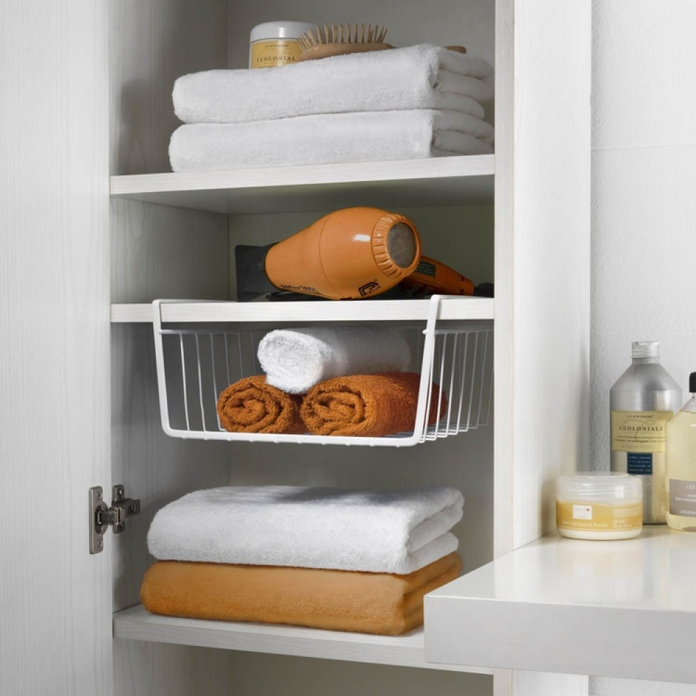 Riippuva säilytyskori, 30 cm, Metaltex, valkoinen ryhmässä Säilytys / Keittiön säilytys / Järjestä keittiökaapit / Alahylly-säilytys @ SmartaSaker.se (41316)