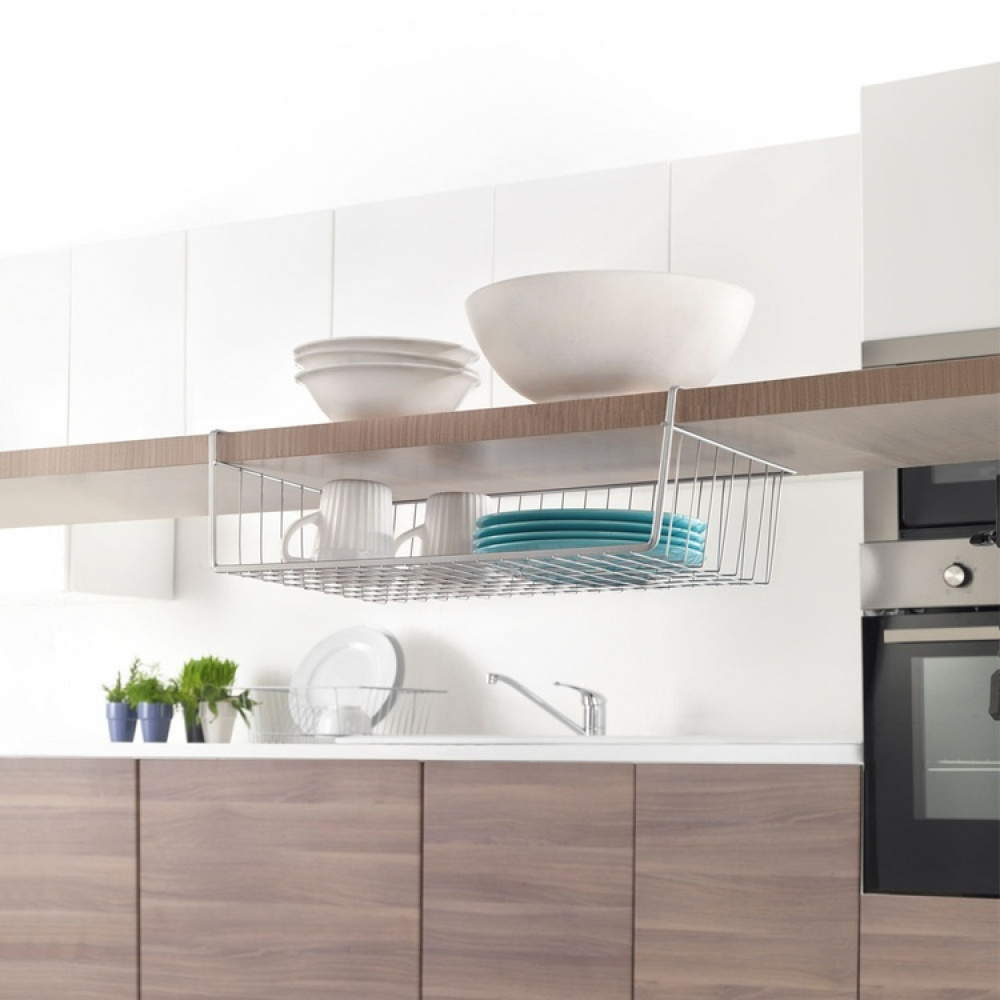 Riippuva säilytyskori, 50 cm, Metaltex, hopea ryhmässä Säilytys / Keittiön säilytys / Järjestä keittiökaapit / Alahylly-säilytys @ SmartaSaker.se (41318)