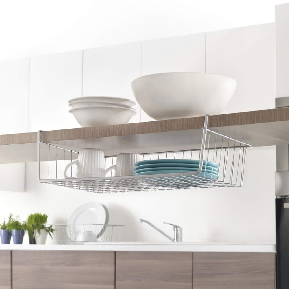 Riippuva säilytyskori, 50 cm, Metaltex, hopea ryhmässä Säilytys / Keittiön säilytys / Järjestä keittiökaapit / Alahylly-säilytys @ SmartaSaker.se (41318)