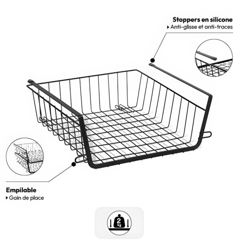 Pinottava metallinen riippukori, 31,5 cm ryhmässä Säilytys / Keittiön säilytys / Järjestä keittiökaapit / Alahylly-säilytys @ SmartaSaker.se (41322)