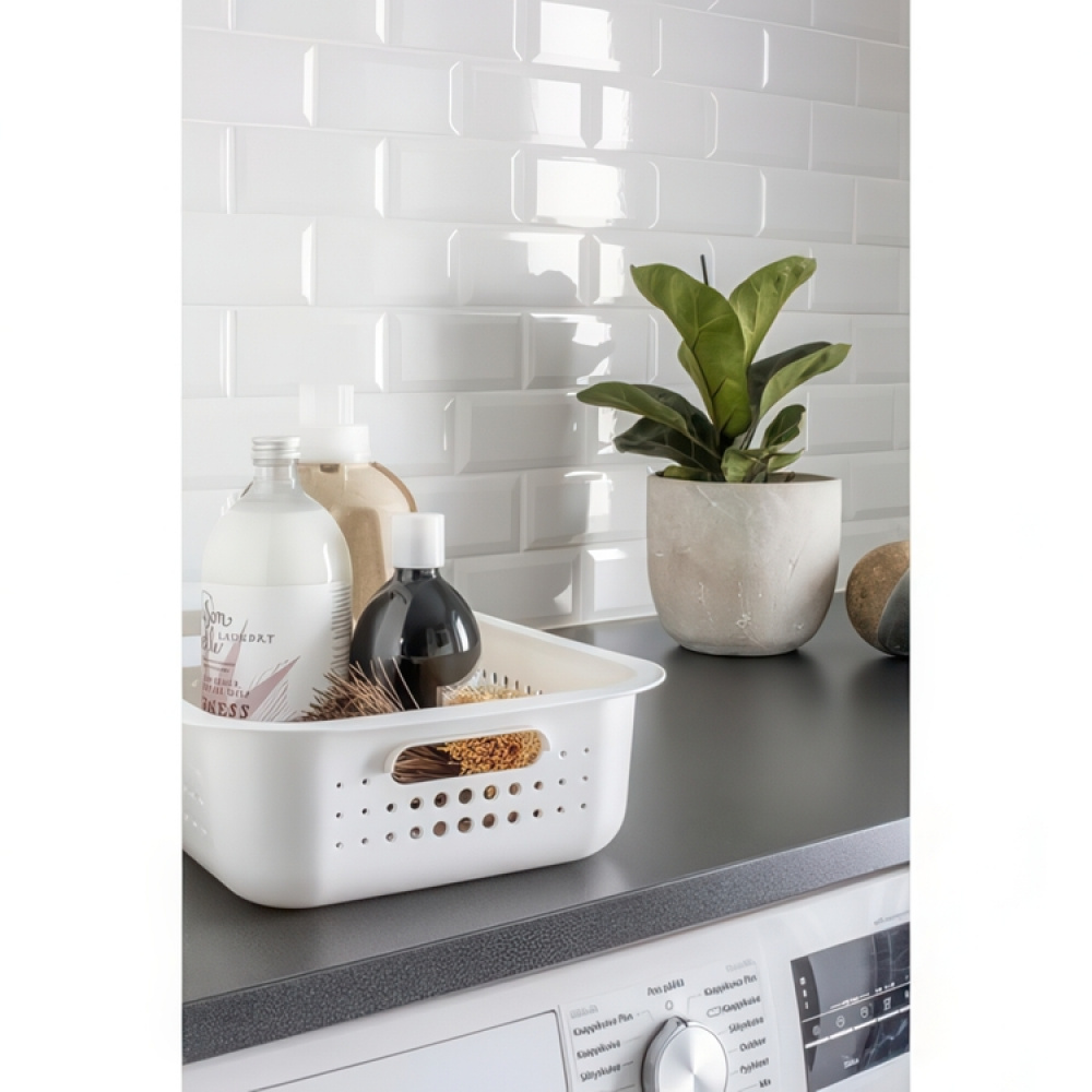 Säilytyskori kierrätysmuovista 6 l, SmartStore, valkoinen ryhmässä Säilytys / Varastointi- ja autotallivarasto / Korjeja ja ämpäreitä @ SmartaSaker.se (41469)