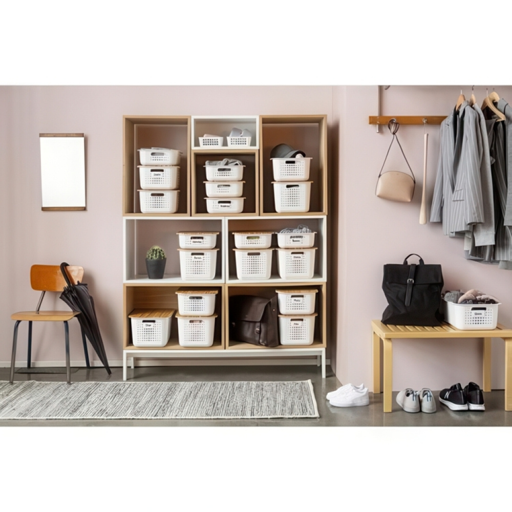 Säilytyskori kierrätysmuovista 13 l, SmartStore, valkoinen ryhmässä Säilytys / Varastointi- ja autotallivarasto / Korjeja ja ämpäreitä @ SmartaSaker.se (41500)
