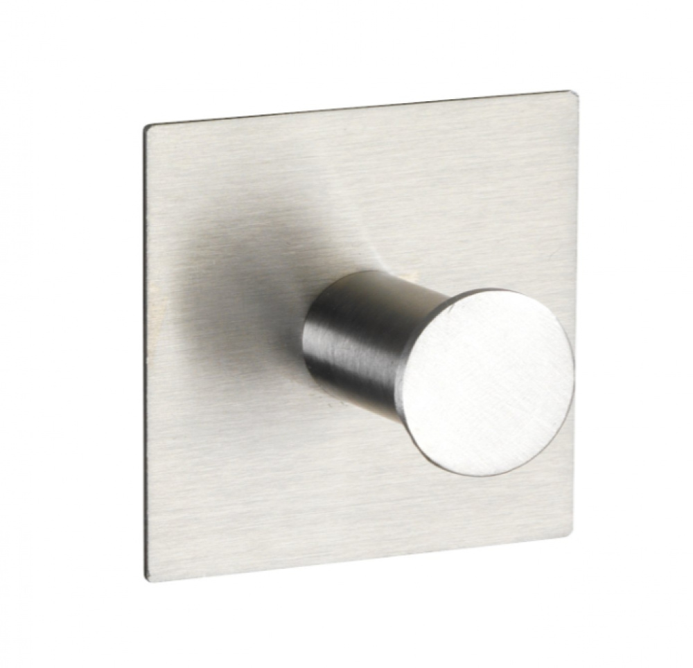 Koukku / nuppi, itseliimautuva, neliönmuotoinen, ACCADIA, 5,5 x 5,5 cm, matta ruostumaton teräs ryhmässä Säilytys / Magnetit ja itsekiinnittyvät / Itsekiinnittyvät koukut @ SmartaSaker.se (41508)