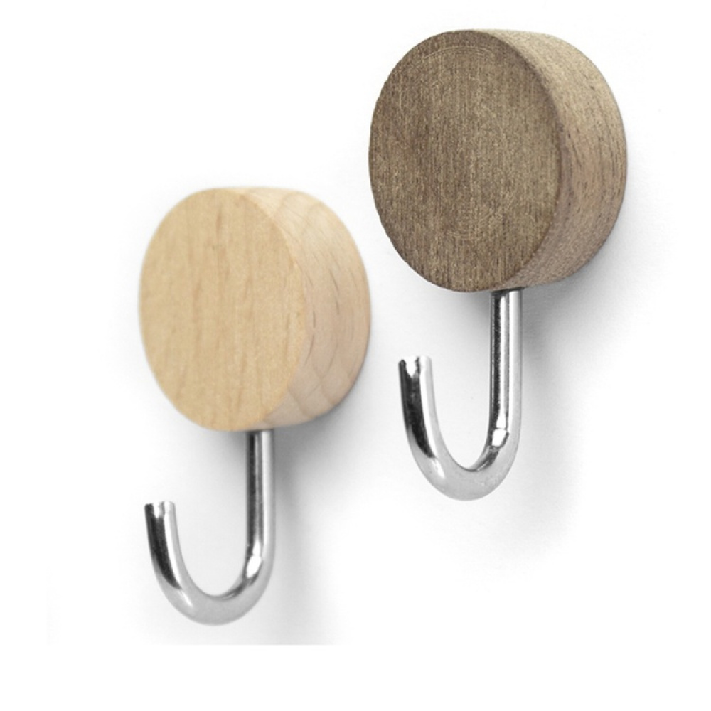 Magneettikoukku 2 kpl, puuta ryhmässä Säilytys / Magnetit ja itsekiinnittyvät / Magnettikoukkuja @ SmartaSaker.se (41560)