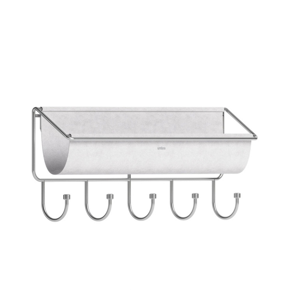 Koukkurivi säilytystilalla, UMBRA HAMMOCK ORGANIZER, 41,5 x K 18 cm Vaaleanharmaa ryhmässä Säilytys / Eteistallennus / Koukut ja ripustimet @ SmartaSaker.se (41567)