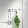 Hook rail with 4 hooks, self-adhesive, square design, Beslagsboden
