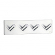 Hook rail with 4 hooks, self-adhesive, square design, Beslagsboden