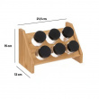 Bambuinen maustehylly ja 6 lasipurkkia, BAMBOO SPICE RACK, Luonnonvärinen