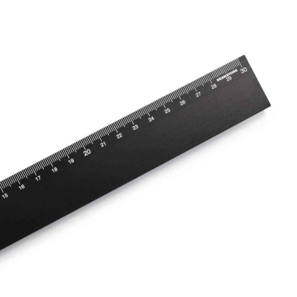 Alumiininen viivain, 30 cm, DESKSTORE SIZE BLACK, musta ryhmässä Säilytys / Toimistotarvikkeet @ SmartaSaker.se (41643)