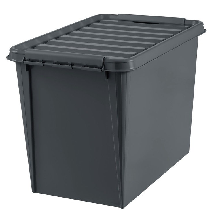 Suuri säilytyslaatikko kannella, kierrätysmuovia 66 l, SmartStore, musta ryhmässä Säilytys / Säilytyskorit / SmartStore säilytyslaatikot @ SmartaSaker.se (41721)