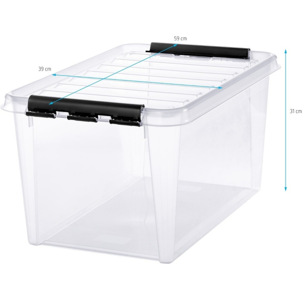 Suuri säilytyslaatikko kannella, kierrätysmuovia 46 l, SmartStore, musta ryhmässä Säilytys / Säilytyskorit / SmartStore säilytyslaatikot @ SmartaSaker.se (41724)