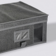 Kangassäilytyslaatikko kannella, ORSO STORAGE BOX SMALL, 30 x 30 x K 15 cm, tummanharmaa