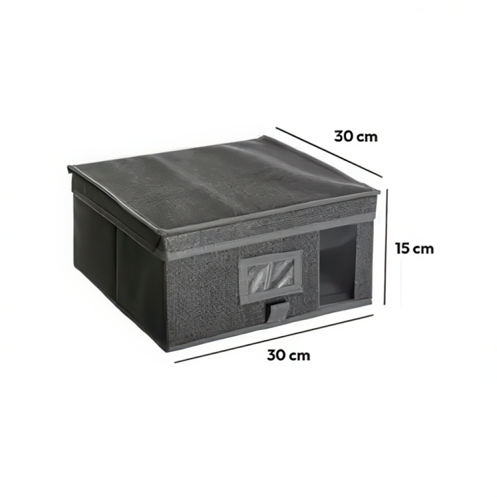Kangassäilytyslaatikko kannella, ORSO STORAGE BOX SMALL, 30 x 30 x K 15 cm, tummanharmaa ryhmässä Säilytys / Säilytyskorit @ SmartaSaker.se (41772)