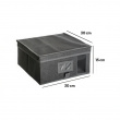 Kangassäilytyslaatikko kannella, ORSO STORAGE BOX SMALL, 30 x 30 x K 15 cm, tummanharmaa