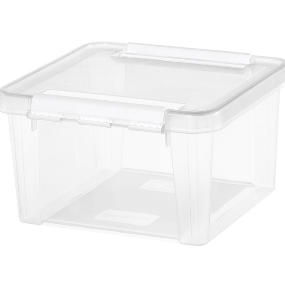 Neliönmuotoinen säilytyslaatikko kannella 7 l, SmartStore, kirkas/valkoinen ryhmässä Säilytys / Säilytyskorit / SmartStore säilytyslaatikot @ SmartaSaker.se (41774)