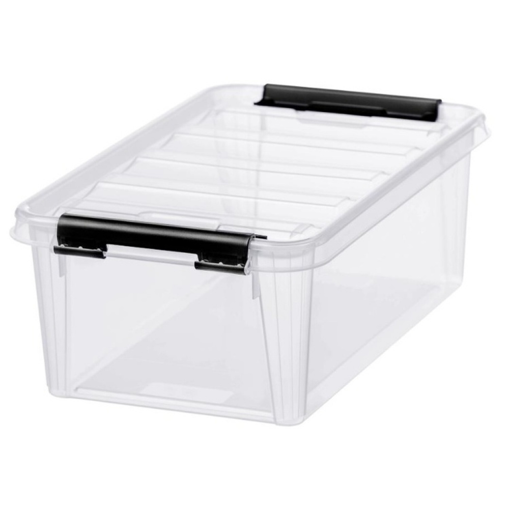 Säilytyslaatikko kannella 4 l, SmartStore, kirkas/musta ryhmässä Säilytys / Säilytyskorit / SmartStore säilytyslaatikot @ SmartaSaker.se (41869)