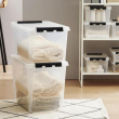 Iso säilytyslaatikko kannella 66 l, SmartStore, kirkas/musta
