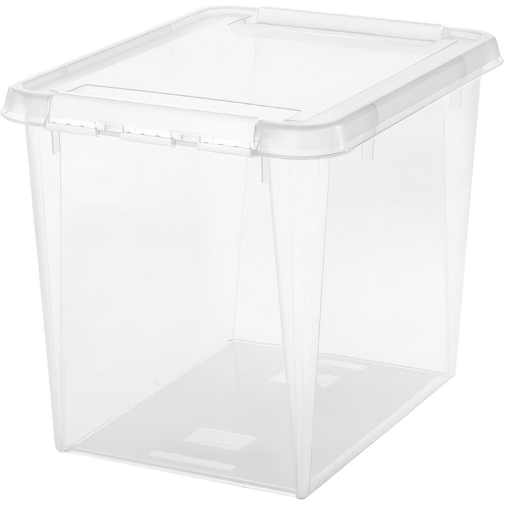 Suuri säilytyslaatikko kannella 52 l, SmartStore, kirkas/valkoinen ryhmässä Säilytys / Säilytyskorit / SmartStore säilytyslaatikot @ SmartaSaker.se (41881)