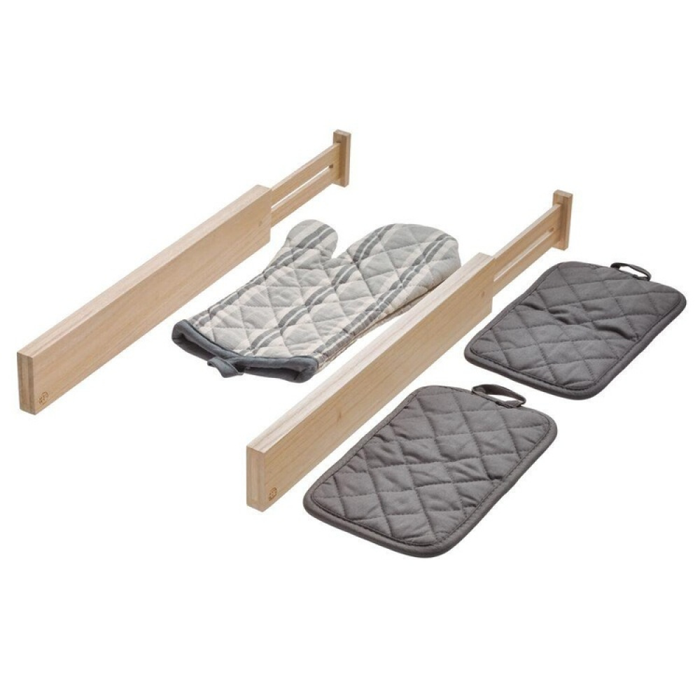 Matala säädettävä laatikkojakaja puuta 2-pack, 42–57 cm ryhmässä Säilytys / Keittiön säilytys / Järjestä keittiökaapit @ SmartaSaker.se (41885)