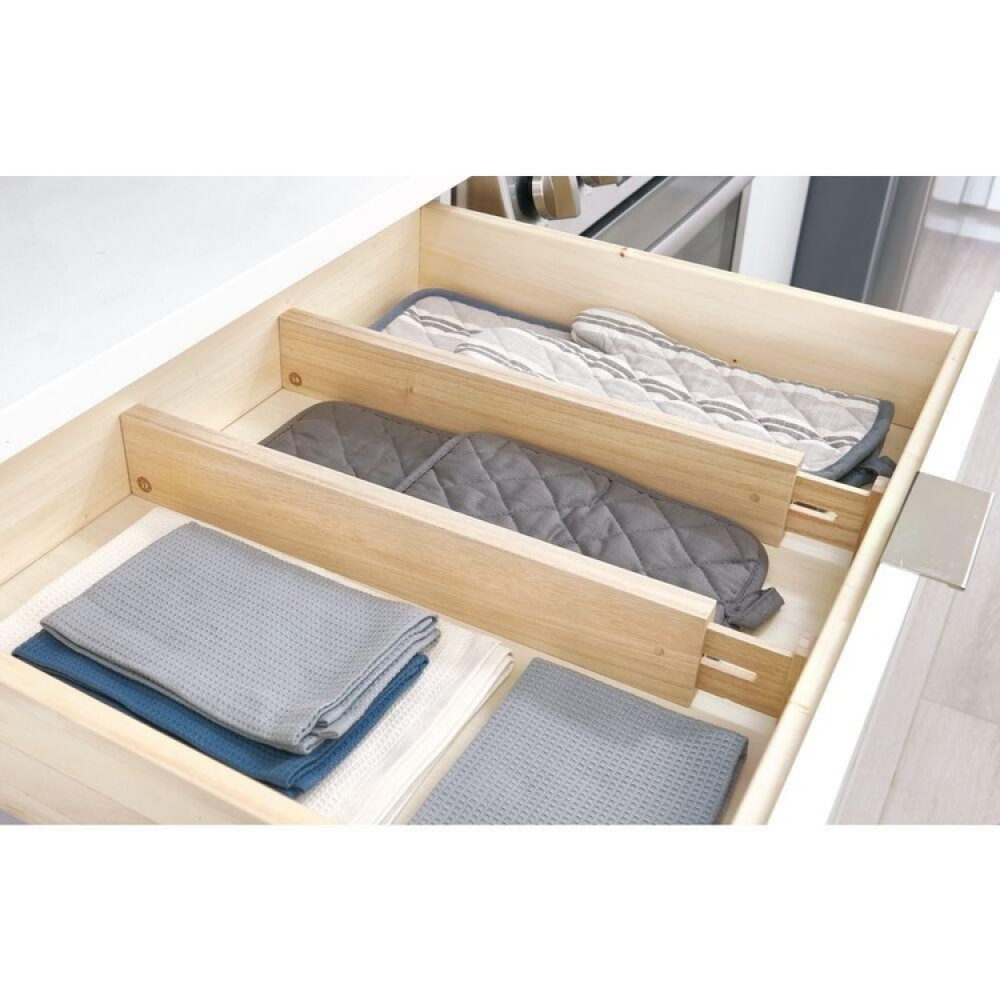 Matala säädettävä laatikkojakaja puuta 2-pack, 42–57 cm ryhmässä Säilytys / Keittiön säilytys / Järjestä keittiökaapit @ SmartaSaker.se (41885)