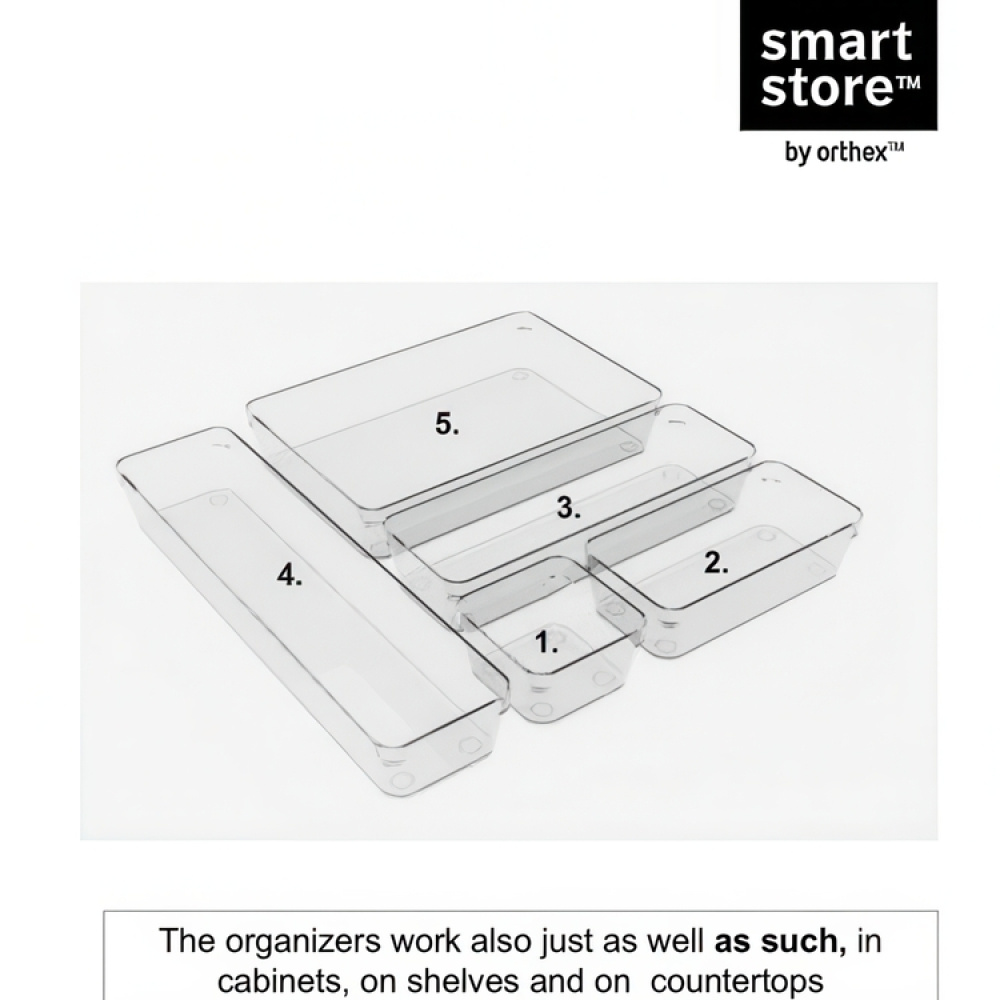 Pitkänomainen laatikkojärjestäjä pientavaroille, 30x10x6 cm, SmartStore ryhmässä Säilytys / Säilytyskorit / Pienvarastointi @ SmartaSaker.se (41910)