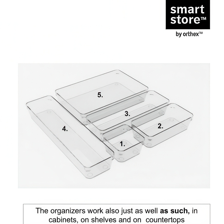 Laatikon sisäjärjestäjä pientavaroille, 30x20x6 cm, SmartStore ryhmässä Säilytys / Säilytyskorit / Pienvarastointi @ SmartaSaker.se (41914)