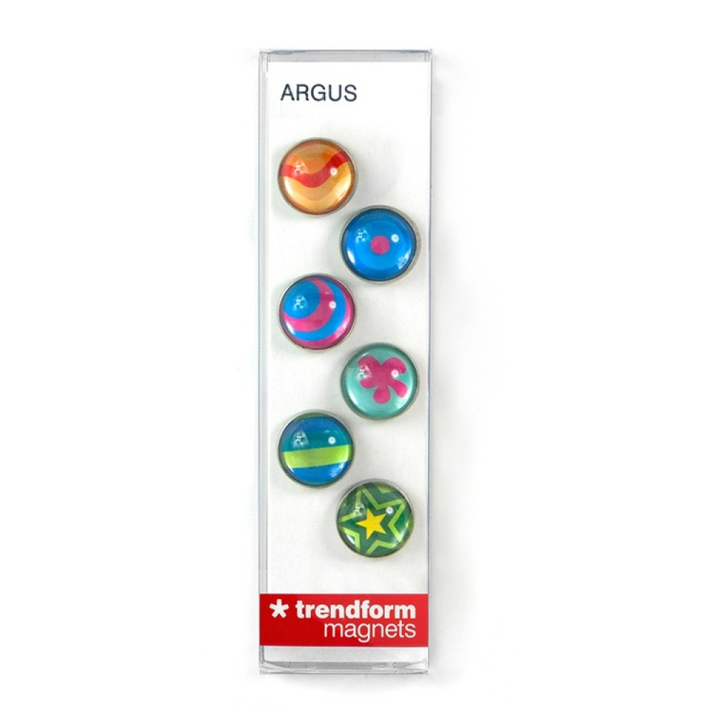 Magneetit 6 kpl, ARGUS, Ø 1,7 cm, värikkäät ryhmässä Säilytys / Magnetit ja itsekiinnittyvät @ SmartaSaker.se (41961)