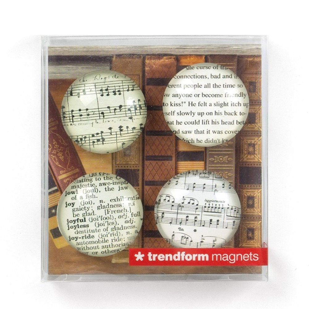 Lasimagneetit 4 kpl, Kirjallisuus ja musiikki ryhmässä Säilytys / Magnetit ja itsekiinnittyvät @ SmartaSaker.se (42008)