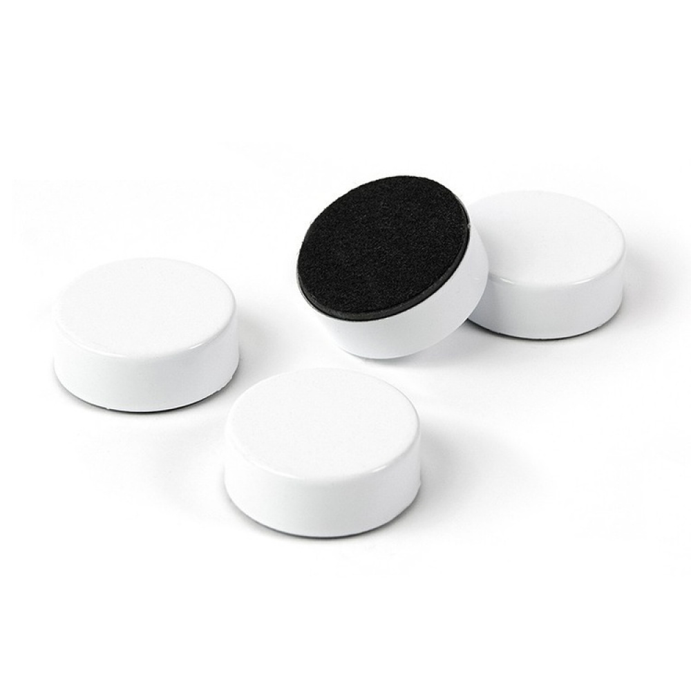 Pyöreä magneetti 4-pack, Valkoinen ryhmässä Säilytys / Magnetit ja itsekiinnittyvät / Vahvat magneetit @ SmartaSaker.se (42011)