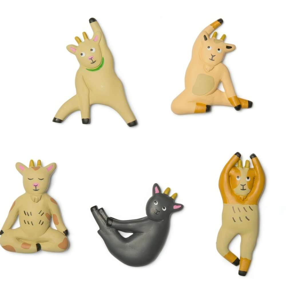 Magneetit, vuohet, 6 kpl, GOAT YOGA, mix ryhmässä Säilytys / Magnetit ja itsekiinnittyvät @ SmartaSaker.se (42016)