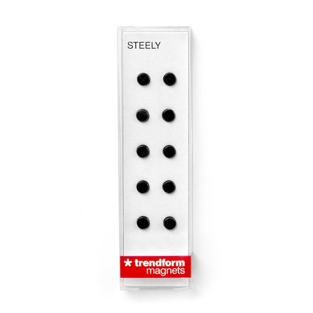 Magneetit, mini, vahvat, 10 kpl, STEELY BLACK, Ø 0,6 x K 0,3 cm, Musta ryhmässä Säilytys / Magnetit ja itsekiinnittyvät / Vahvat magneetit @ SmartaSaker.se (42021)