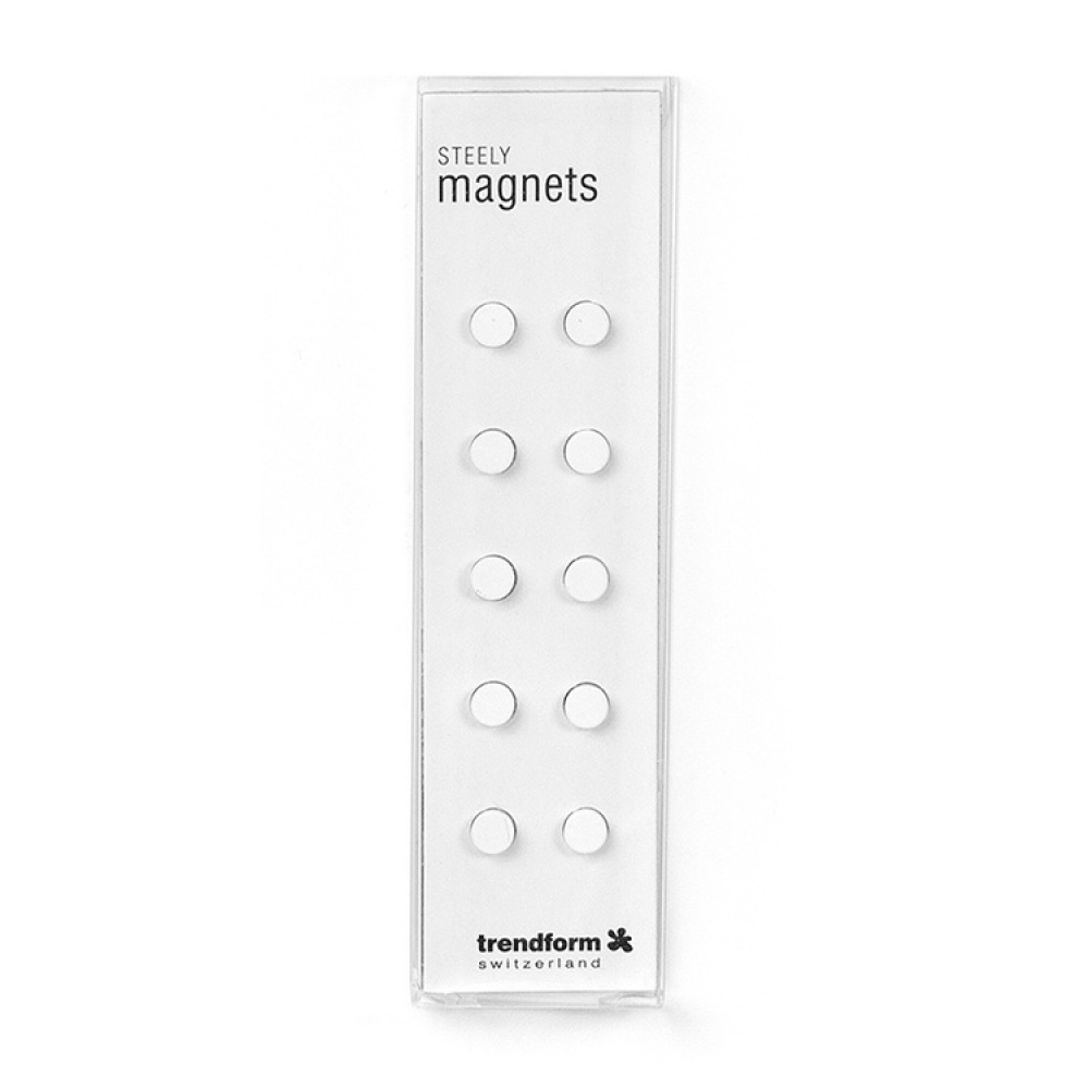 Pyöreä minimagneetti 10 kpl, valkoinen ryhmässä Säilytys / Magnetit ja itsekiinnittyvät / Vahvat magneetit @ SmartaSaker.se (42027)