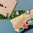 Magneettilista 6 hahmomagneetilla, 30 cm, Panda