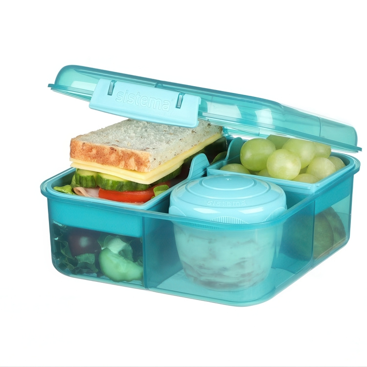 Bento-eväsrasia lokeroilla ja purkilla 1,25 l, Sistema ryhmässä Säilytys / Keittiön säilytys / Ruoan säilytysastiat / Lounaslaatikoita ja Bento @ SmartaSaker.se (42119)