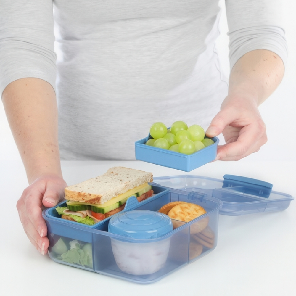 Bento-eväsrasia lokeroilla ja purkilla 1,25 l, Sistema ryhmässä Säilytys / Keittiön säilytys / Ruoan säilytysastiat / Lounaslaatikoita ja Bento @ SmartaSaker.se (42119)