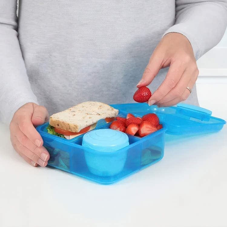Bento-rasia, 5 lokeroa ja purkki 1,25 l, Sistema ryhmässä Säilytys / Keittiön säilytys / Ruoan säilytysastiat / Lounaslaatikoita ja Bento @ SmartaSaker.se (42121)