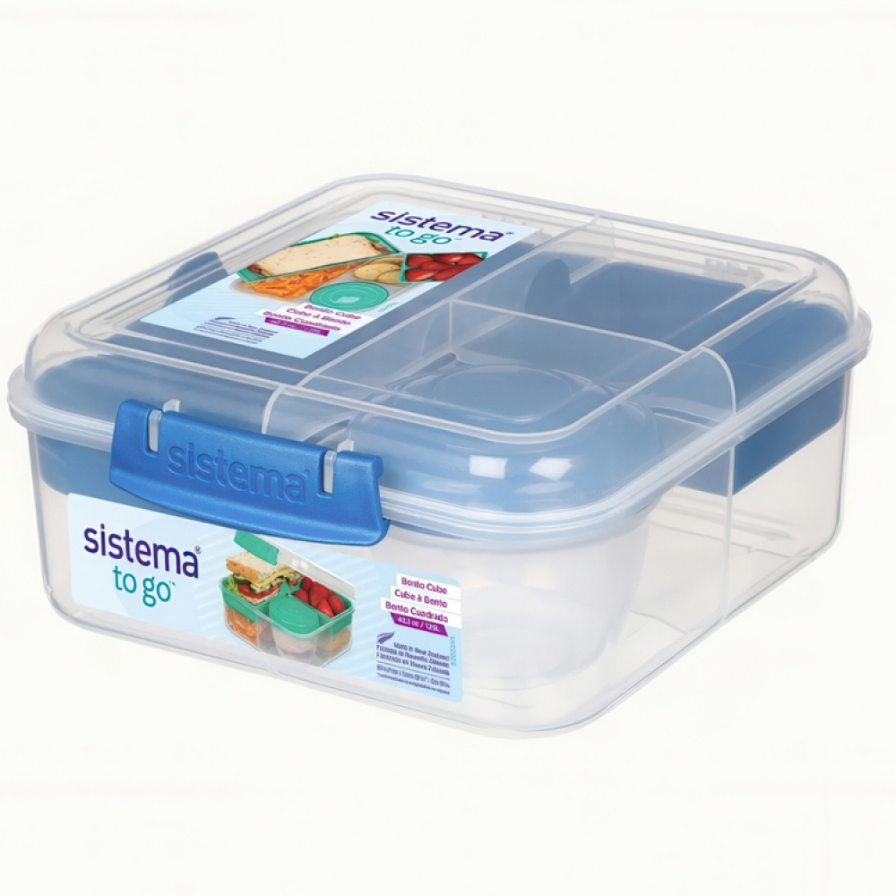 Bento-rasia, 5 lokeroa ja purkki 1,25 l, Sistema ryhmässä Säilytys / Keittiön säilytys / Ruoan säilytysastiat / Lounaslaatikoita ja Bento @ SmartaSaker.se (42122)