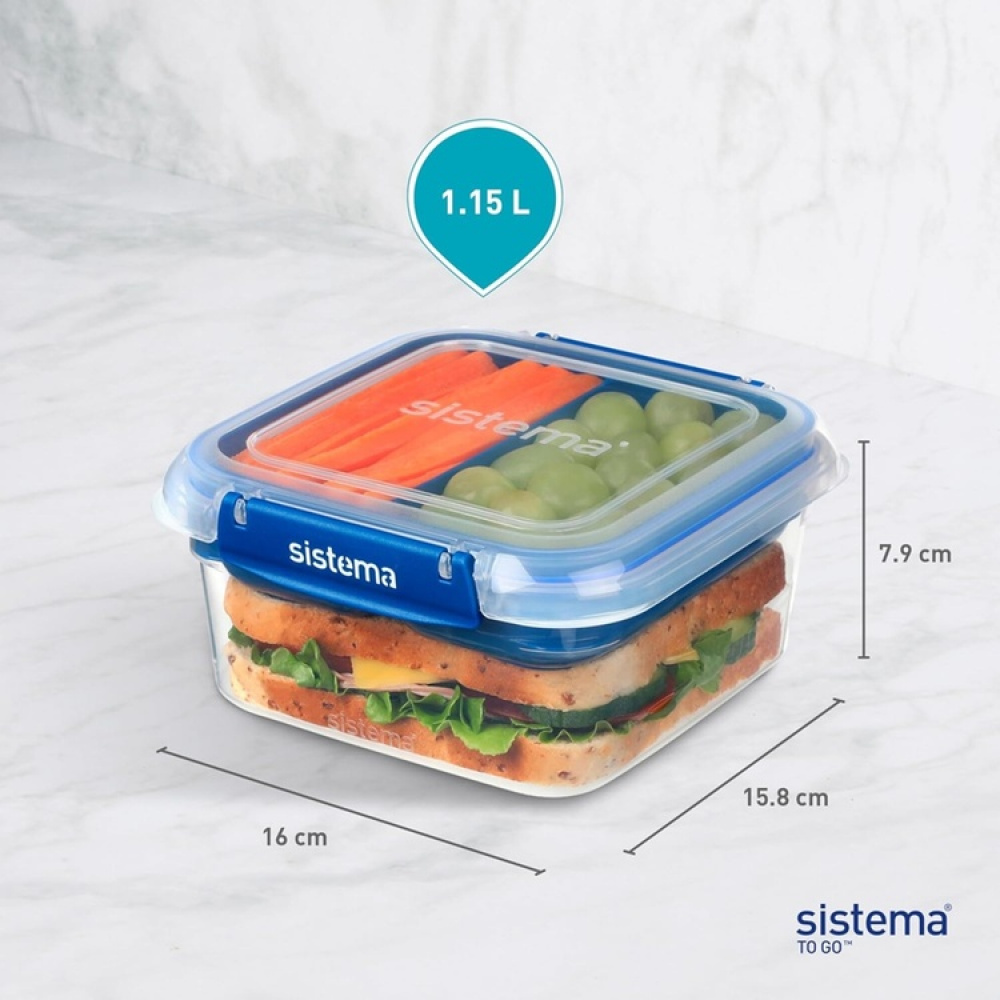 Eväsrasia jakajalla 1,15 l, Sistema ryhmässä Säilytys / Keittiön säilytys / Ruoan säilytysastiat @ SmartaSaker.se (42125)
