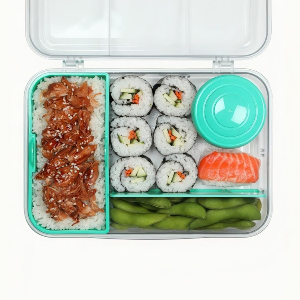 Bento-eväsrasia lokeroilla ja purkilla 1,48 l, Sistema ryhmässä Säilytys / Keittiön säilytys / Ruoan säilytysastiat / Lounaslaatikoita ja Bento @ SmartaSaker.se (42129)
