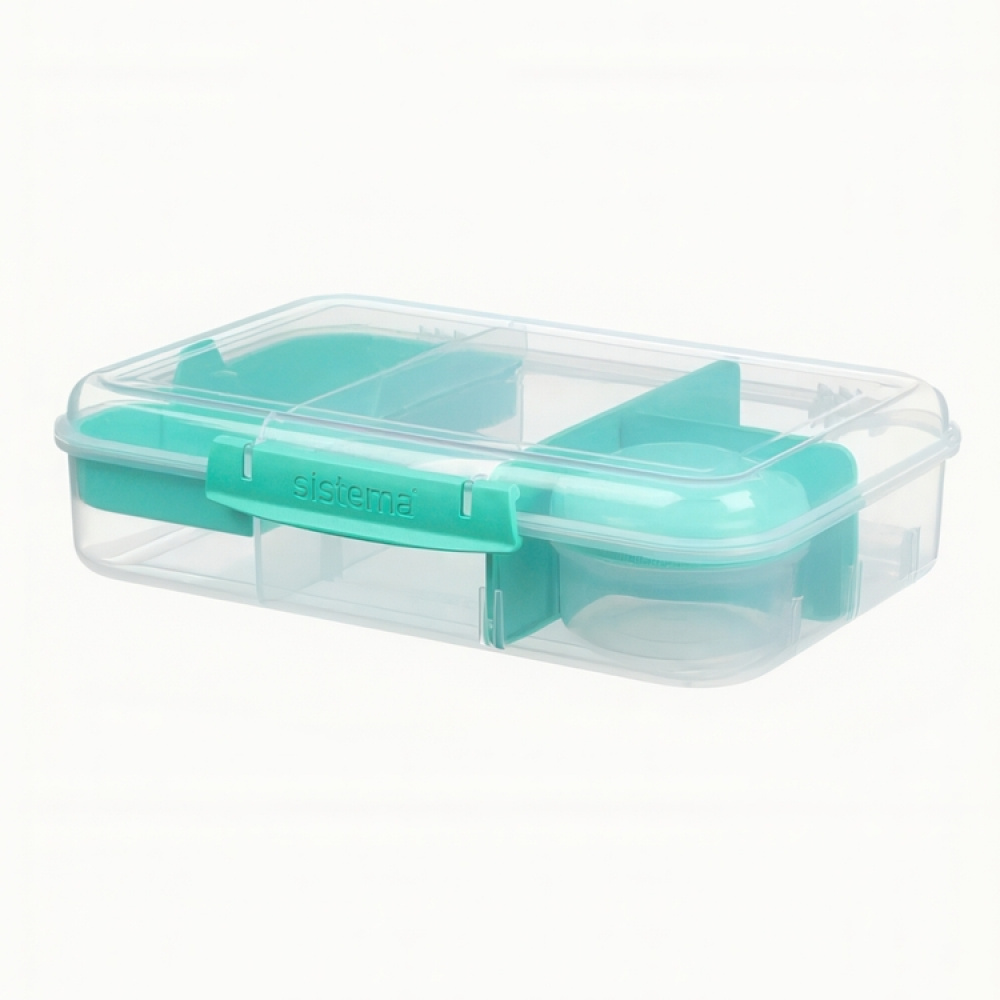 Bento-eväsrasia lokeroilla ja purkilla 1,48 l, Sistema ryhmässä Säilytys / Keittiön säilytys / Ruoan säilytysastiat / Lounaslaatikoita ja Bento @ SmartaSaker.se (42129)