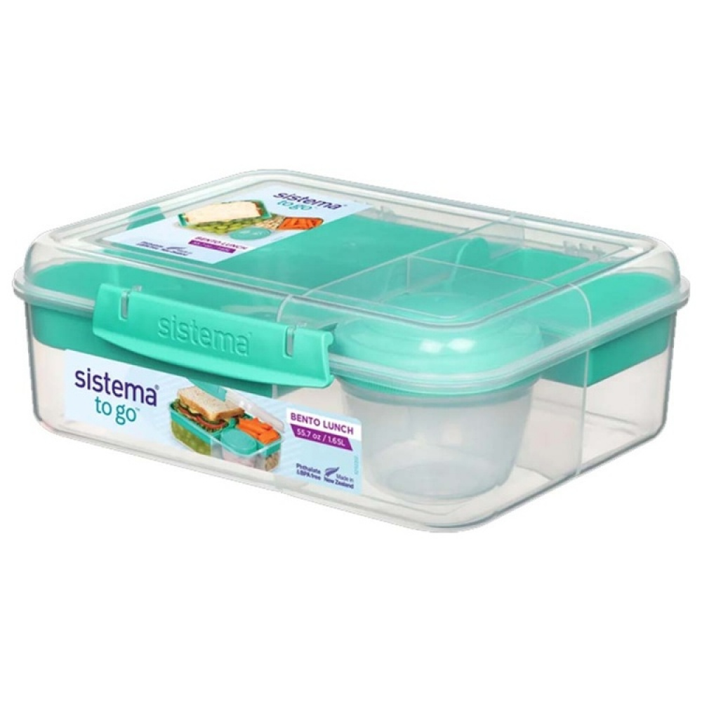 Bento-eväsrasia lokeroilla ja purkilla 1,48 l, Sistema ryhmässä Säilytys / Keittiön säilytys / Ruoan säilytysastiat / Lounaslaatikoita ja Bento @ SmartaSaker.se (42129)