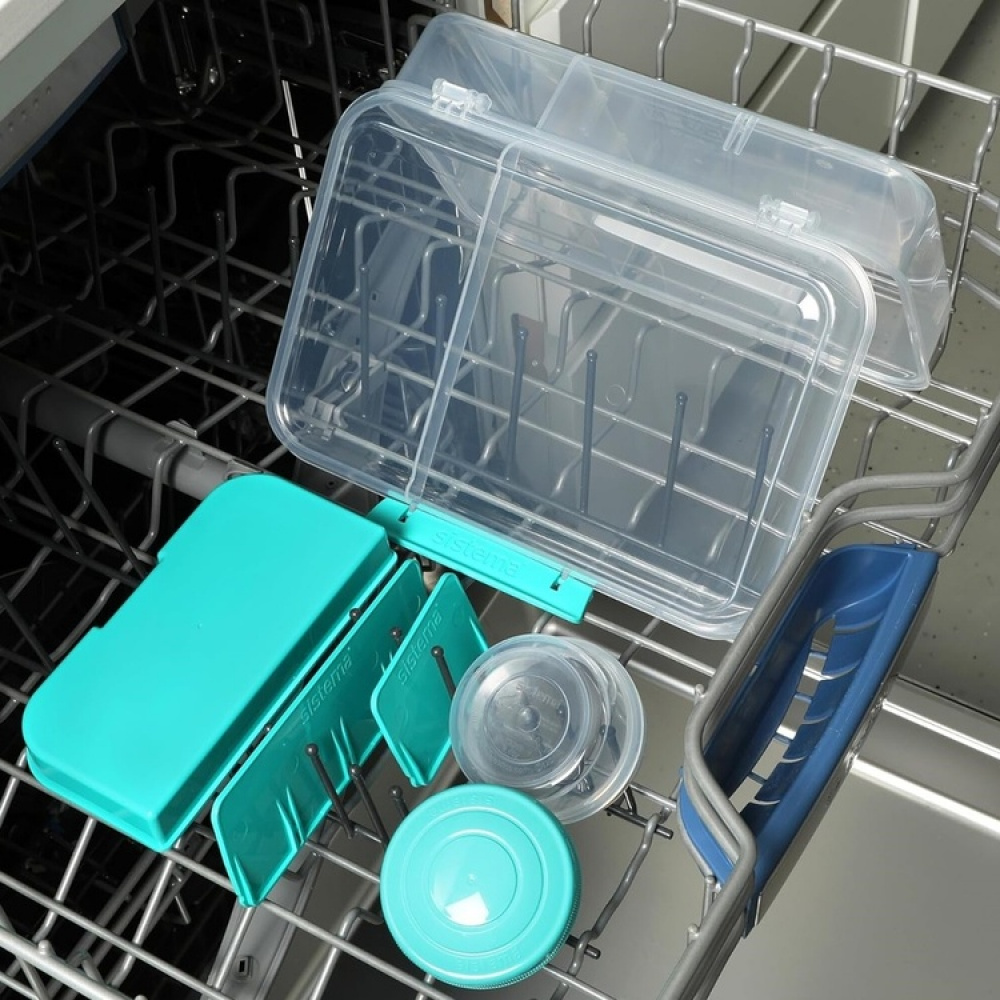 Bento-eväsrasia lokeroilla ja purkilla 1,48 l, Sistema ryhmässä Säilytys / Keittiön säilytys / Ruoan säilytysastiat / Lounaslaatikoita ja Bento @ SmartaSaker.se (42129)