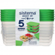 Kaksiosainen ruokarasia 5-pack 0,87L, Sistema