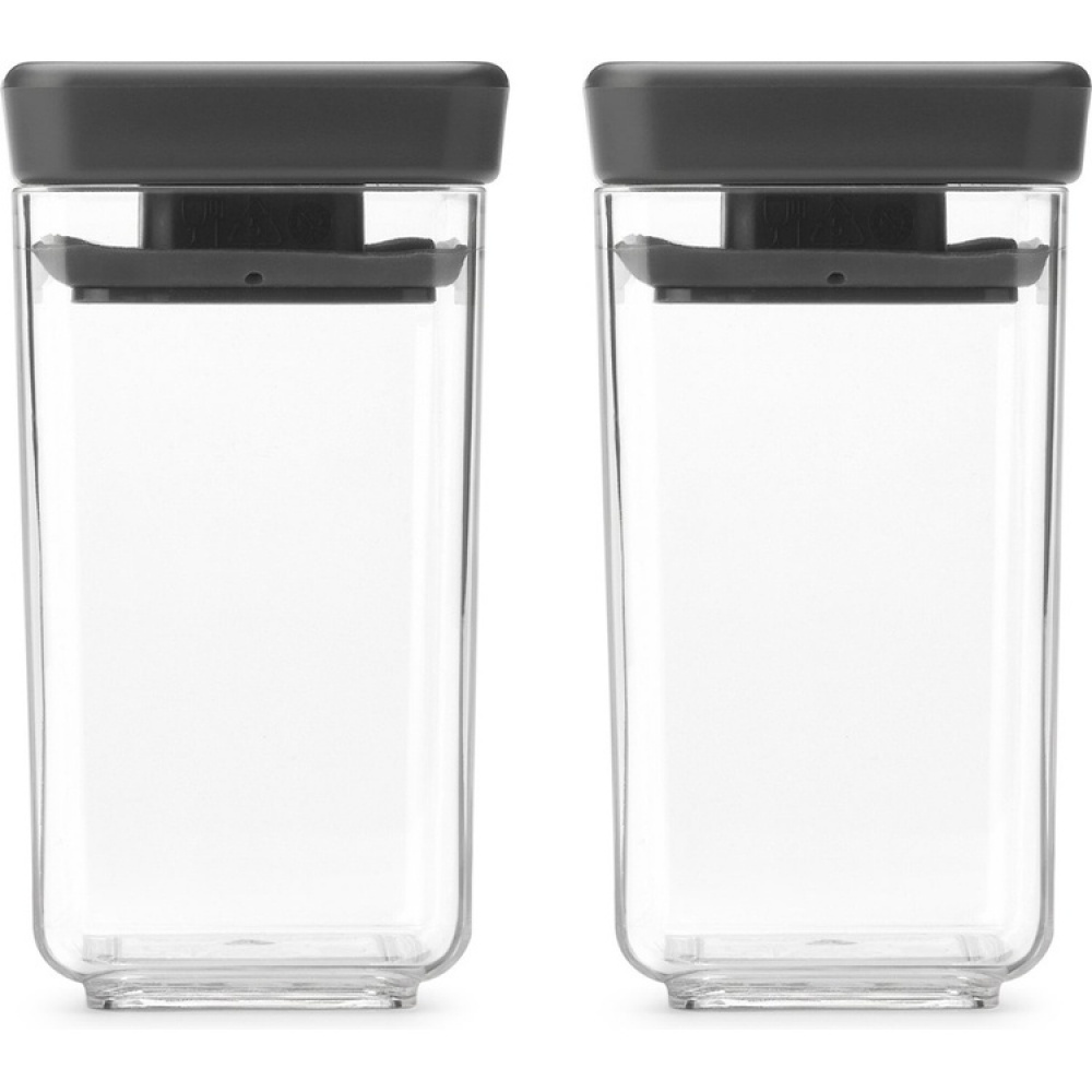 Mini-säilytyspurkki 2 kpl, Brabantia, tummanharmaa ryhmässä Säilytys / Keittiön säilytys / Ruoan säilytysastiat / Muovilaatikot @ SmartaSaker.se (42244)