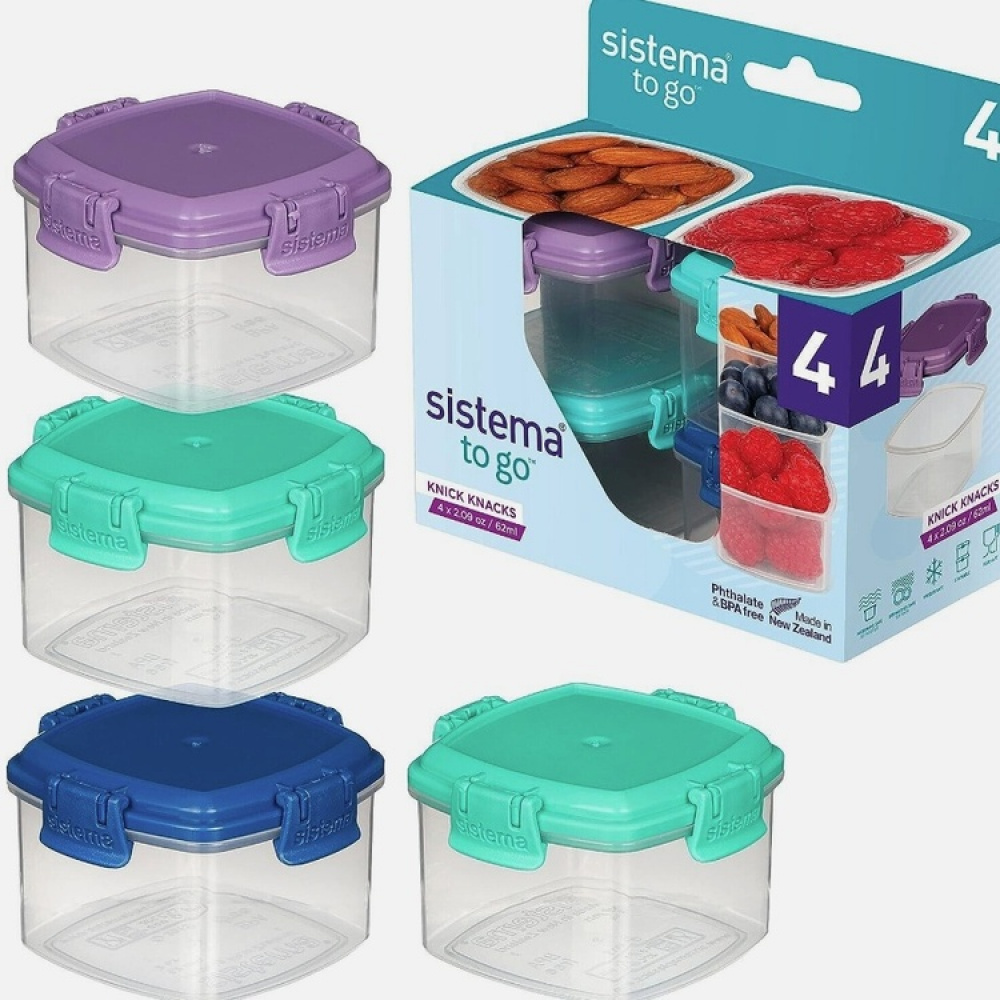Kastikepurkki 4 kpl 62 ml, Sistema ryhmässä Säilytys @ SmartaSaker.se (42246)