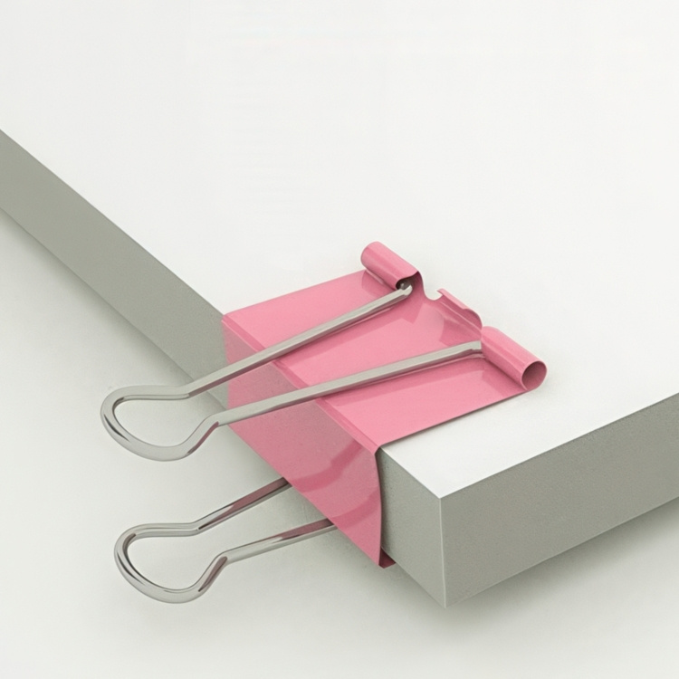 Paperinipistimet, 6 kpl FOLDBACK CLIPS L, 41 mm, vaaleanpunainen ryhmässä Säilytys / Toimistotarvikkeet @ SmartaSaker.se (42344)