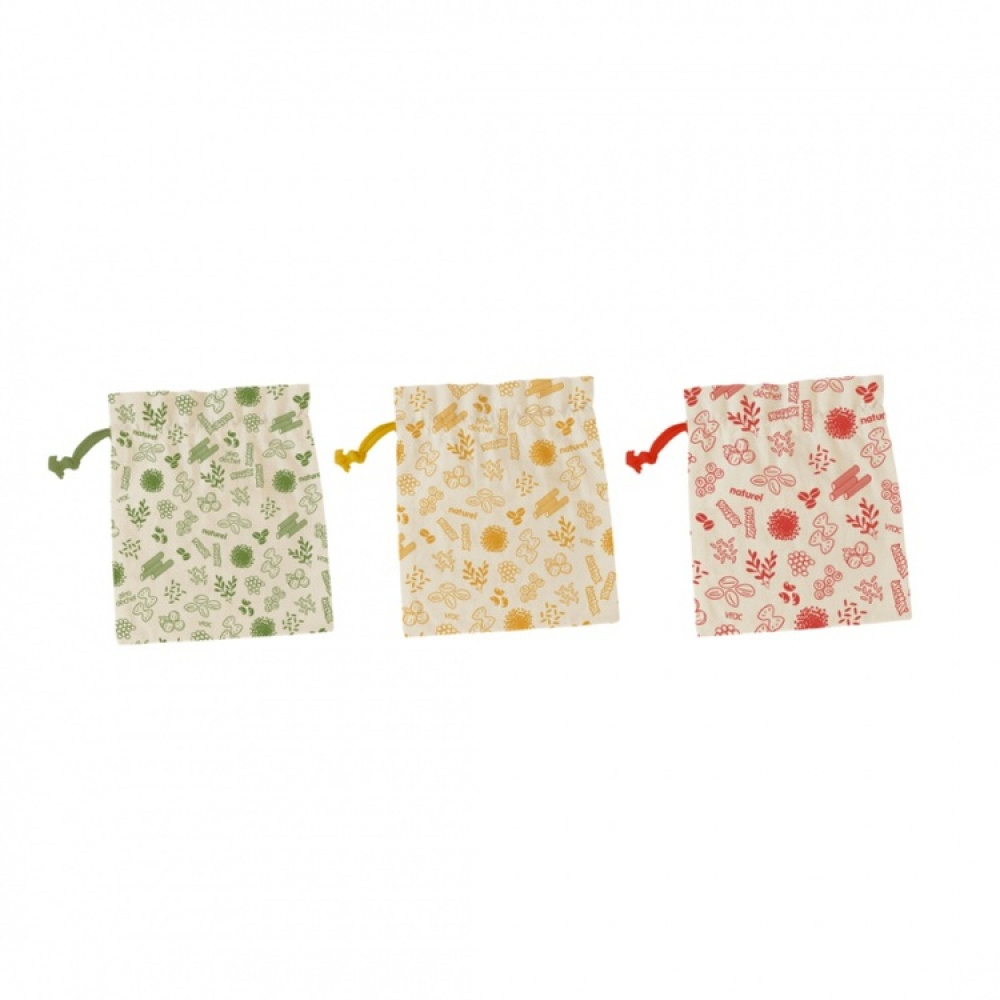 Puuvillapussi elintarvikkeille 3-pack ryhmässä Säilytys / Keittiön säilytys @ SmartaSaker.se (42442)