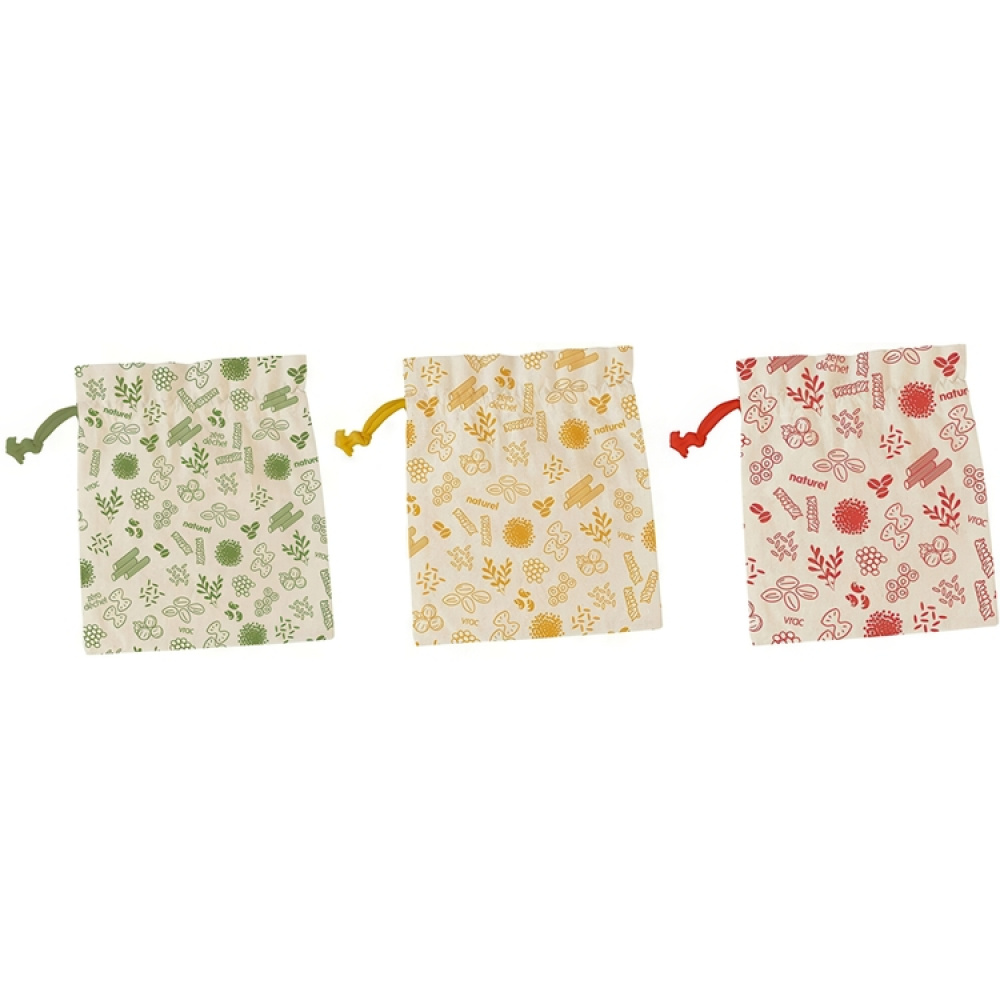 Puuvillapussi elintarvikkeille 3-pack ryhmässä Säilytys / Keittiön säilytys @ SmartaSaker.se (42442)