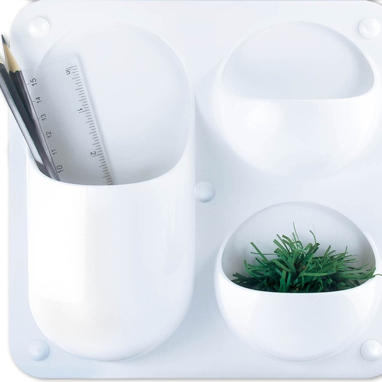 Itsekiinnittyvä / magneettinen seinäteline, 3 lokeroa, POCKET, 21 x K21 cm, valkoinen ryhmässä Säilytys / Toimistotarvikkeet @ SmartaSaker.se (42497)